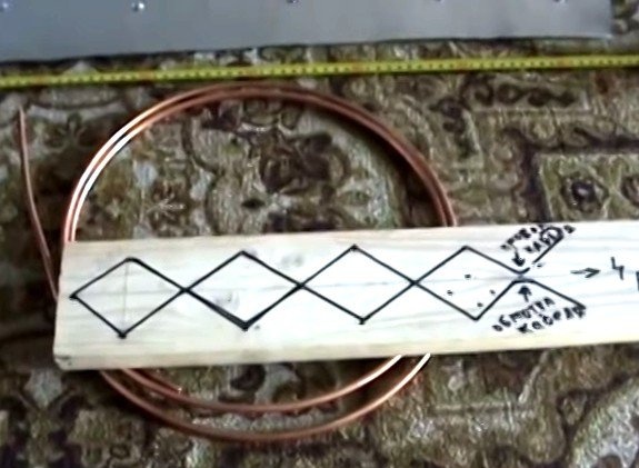 padrão, placa, tubo de cobre, antena