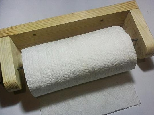 Wooden paper towel holder