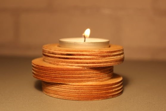 Drewniany świecznik DIY