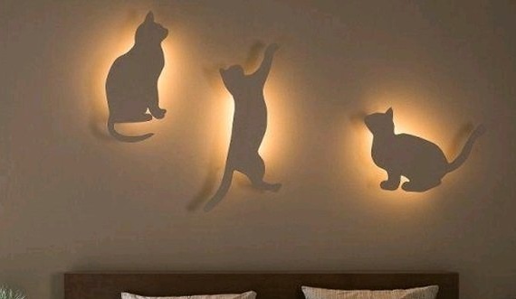 Mèo đèn trong phòng ngủ tự làm