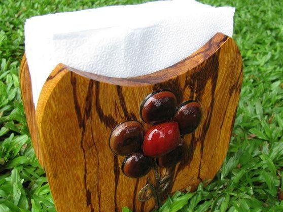 Unique wooden napkin holder