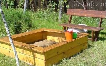 Children's joy - a sandbox in your country house