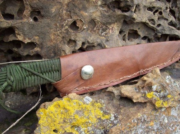 Homemade machete and scabbard for him for hunting and tourism