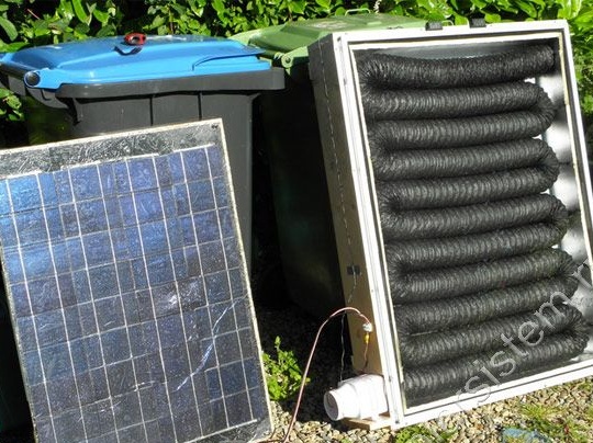 Vi lager en 500 W solenergi-oppsamler fra et korrugerte rør