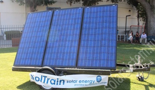 Estação de energia solar baseada em trailer