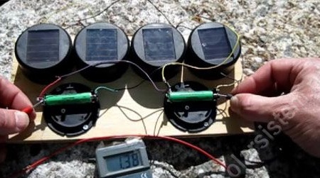 Caricabatterie ad energia solare dalle luci del giardino