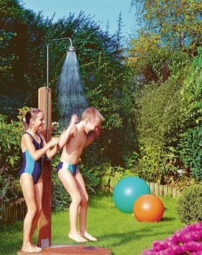 DIY shower in the country