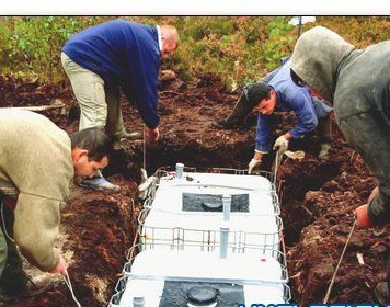Homemade septic tank made of plastic containers