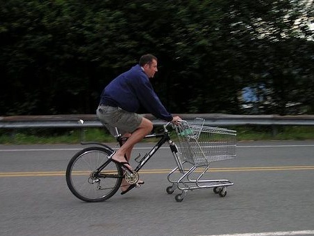 Carrito de bicicleta para un cómodo viaje de compras