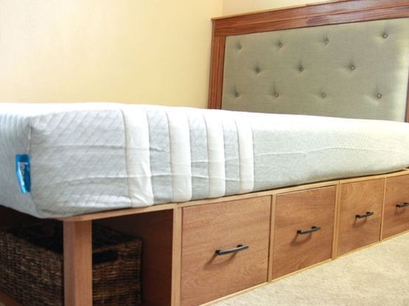 Modular double bed with drawers
