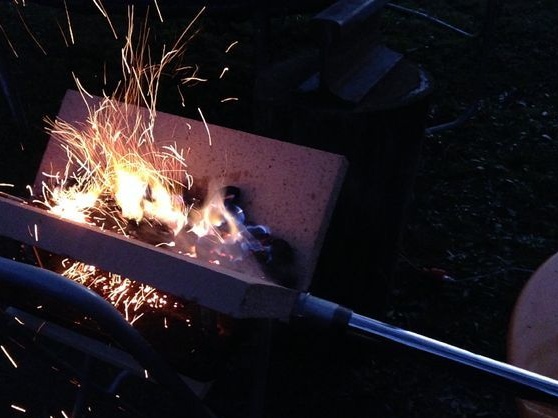 Small folding forge from a chair