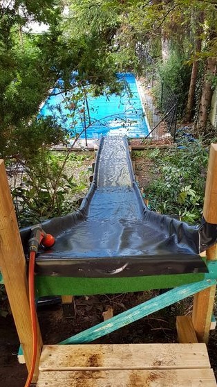 Water slide for pool or lake