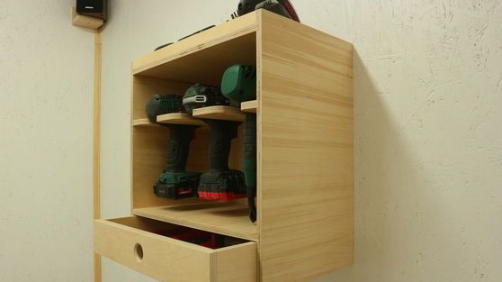 Armário de parede para ferramentas sem fio