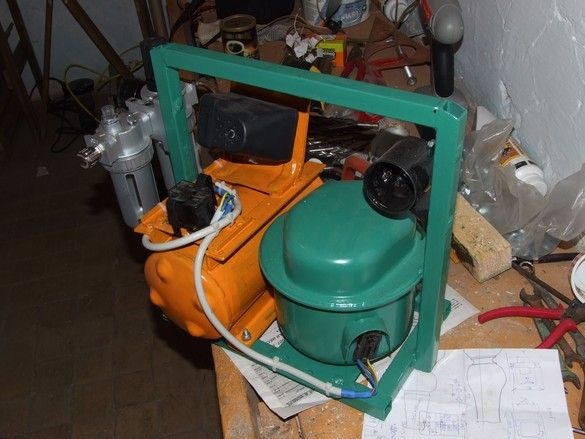Compressor de ar para pintura fina de uma geladeira velha