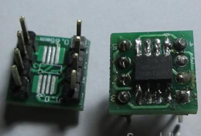 Kredsløb for SMD til DIP8 chipsetadapter
