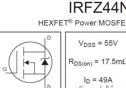 Potent transistor d'efecte de camp IRFZ44N