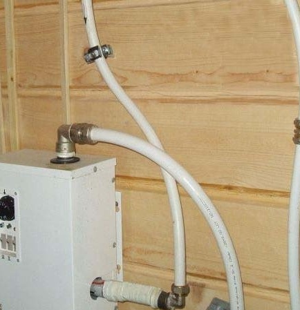 Sistema de calefacción eléctrica de gas de una casa de campo.