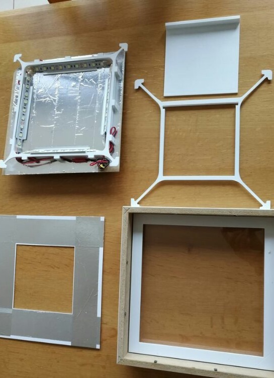 Imitación de litofanía e iluminación en el marco de fotos Ikea Ribba